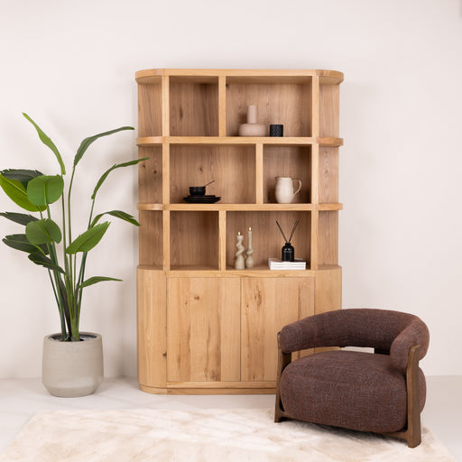 Livingfurn Boekenkast Novero Eiken, 220 x 145cm - Naturel - ThatLyfeStyle