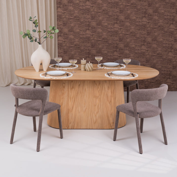Livingfurn Ovale Eettafel Novero Eiken, 200 x 110cm - Naturel - Ovaal