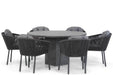 Santika Novita/Graniet 140 cm rond dining tuinset 7-delig