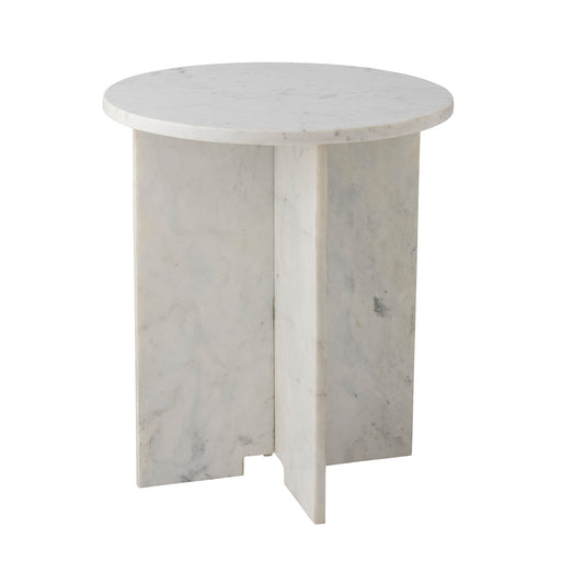 Bloomingville Ronde Bijzettafel Jasmia Marmer 46cm - Wit