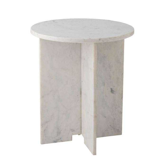 Bloomingville Ronde Bijzettafel Jasmia Marmer 46cm - Wit