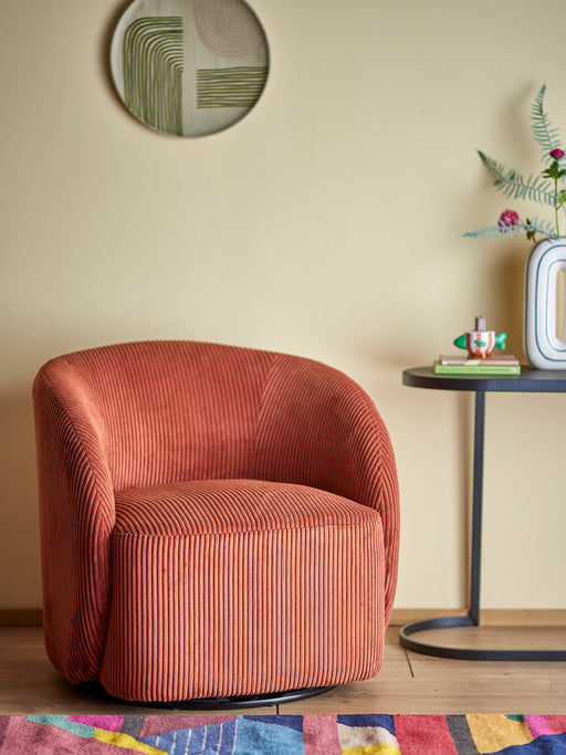 Bloomingville Draaifauteuil Pradi Fluweel - Oranje