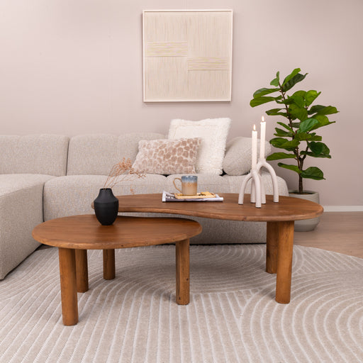 Sohome Organische Salontafel Noralie Mangohout, Set van 2 stuks - Naturel - ThatLyfeStyle