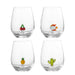 Bloomingville Drinkglas Misa Vis/Ananas/Cactus/Kers, Set van 4 stuks - Transparant