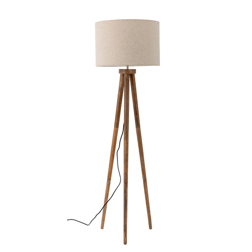 Bloomingville Vloerlamp Etienne Linnen en mangohout, 156cm hoog - Bruin