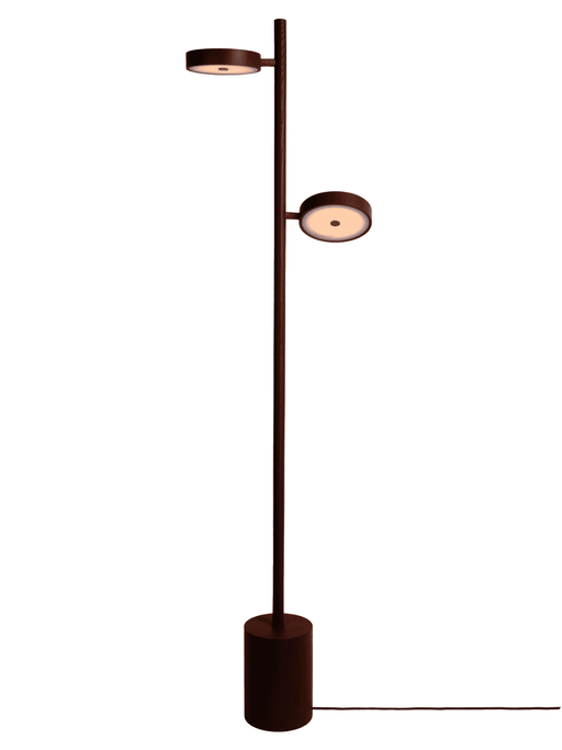 GOOD&MOJO Vloerlamp Okinawa Essenhout, 2-lamps - Bruin