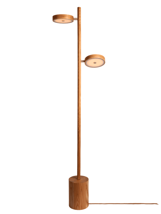 GOOD&MOJO Vloerlamp Okinawa Essenhout, 2-lamps - Naturel