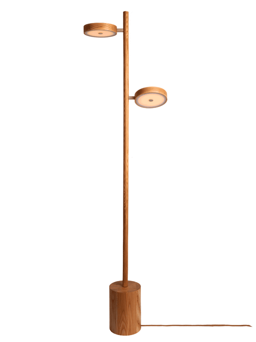 GOOD&MOJO Vloerlamp Okinawa Essenhout, 2-lamps - Naturel
