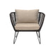Bloomingville Outdoor Fauteuil Mundo Metaal en touw - Zwart