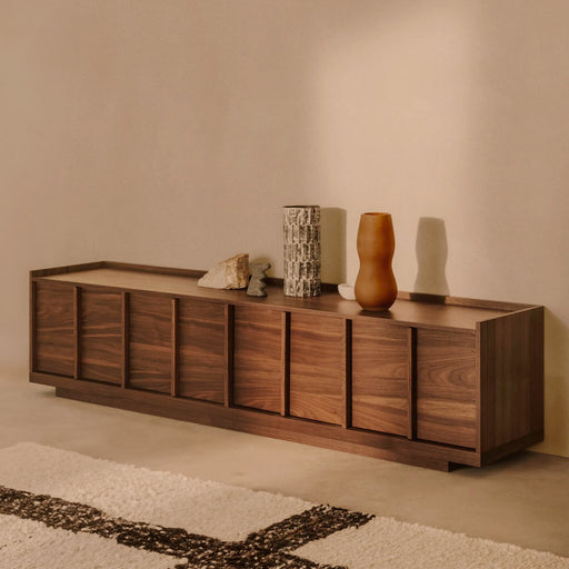 Kave Home TV-meubel Onix Notenfineer, 200cm - Bruin - Japandi