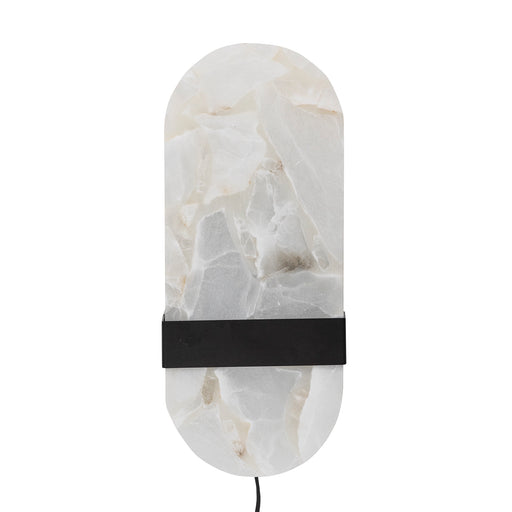 Bloomingville Wandlamp Taco Alabaster natuursteen, 38cm hoog - Wit - ThatLyfeStyle