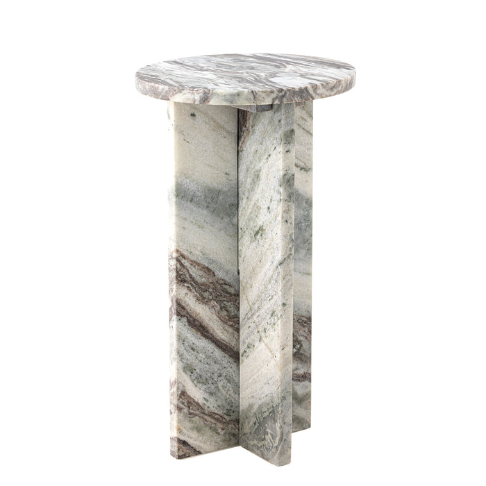 Bloomingville Ronde Bijzettafel Jasmia Marmer, 30cm - Naturel