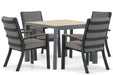 Osmen Midura/Borello 100 cm dining tuinset 5-delig