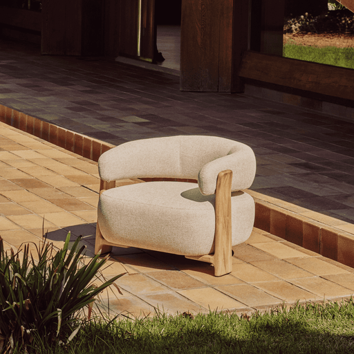 Kave Home Outdoor Fauteuil Granite Chenille en teakhout - Beige