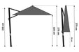 Camello Luna zweefparasol 3x3.5m S2 Excellent (excl. voet) - 21837