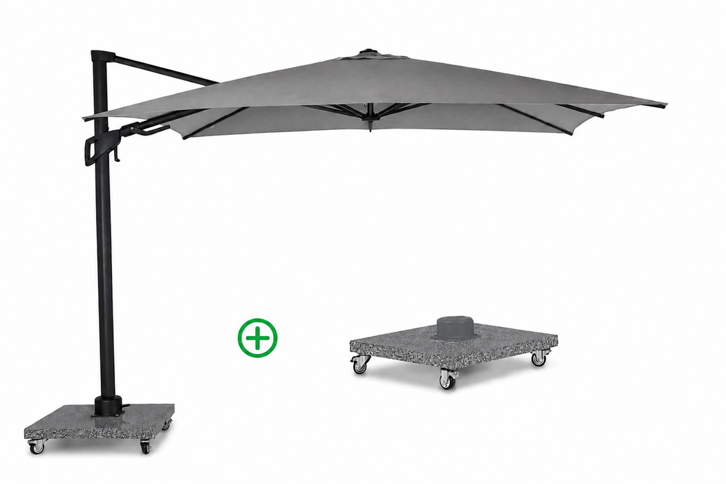 Santika Belize Deluxe parasol 300 x 300cm antraciet (incl. voet)