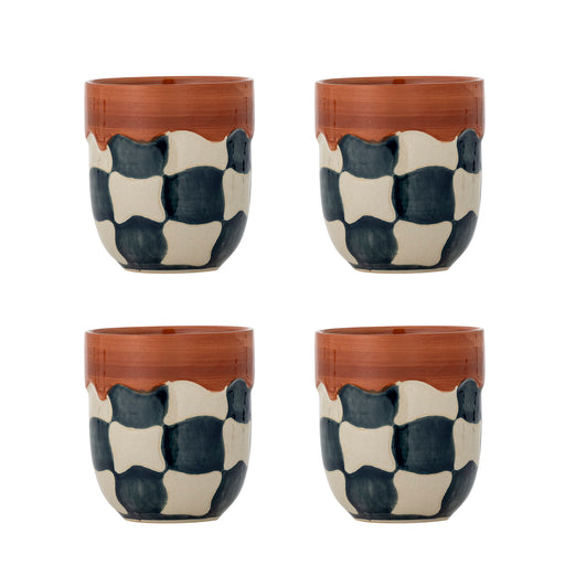 Bloomingville Mok Check Set van 4 stuks - Meerkleurig - ThatLyfeStyle
