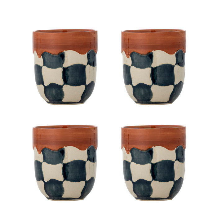 Bloomingville Mok Check Set van 4 stuks - Meerkleurig