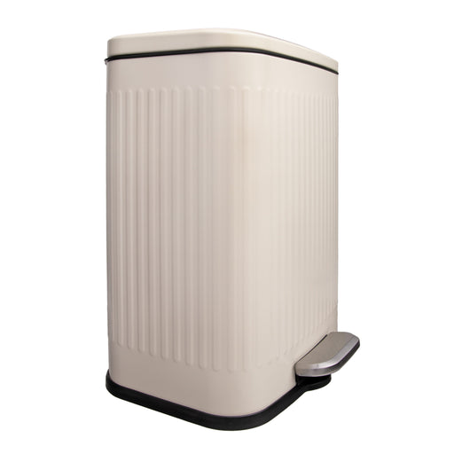 QUVIO Prullenbak 13 L - Rechthoekig afgerond - Metaal - Beige