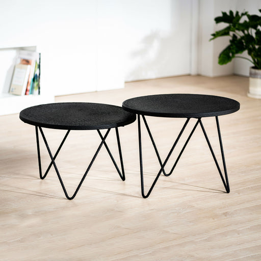 BASE Salontafel Giann Set van 2 stuks - Zwart - Rond