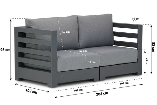 Santika Phantom lounge tuinbank 2-delig - 13851
