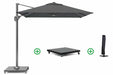 Platinum Voyager zweefparasol 2.5x2.5m T1 (incl. voet en hoes) anthracite