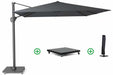 Platinum Challenger zweefparasol 4x3m T1 (incl. voet en hoes) faded black