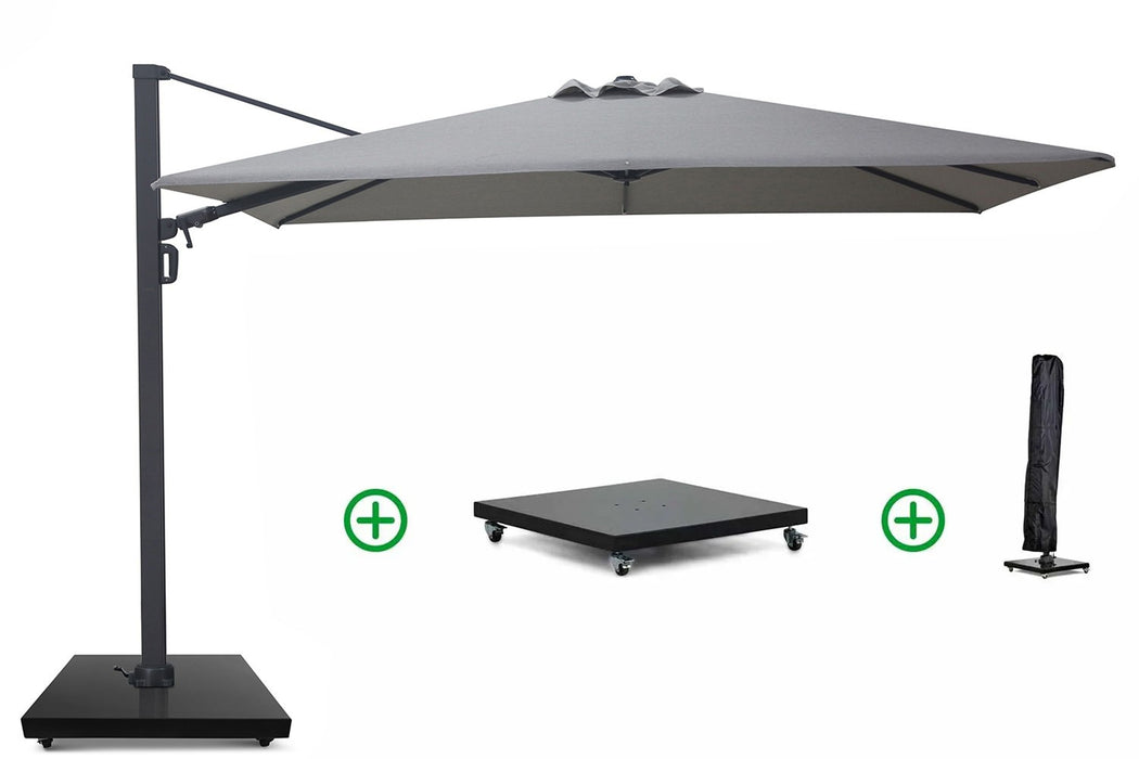Camello Luna zweefparasol 2.6x3.5m Contrete (incl. voet en hoes)