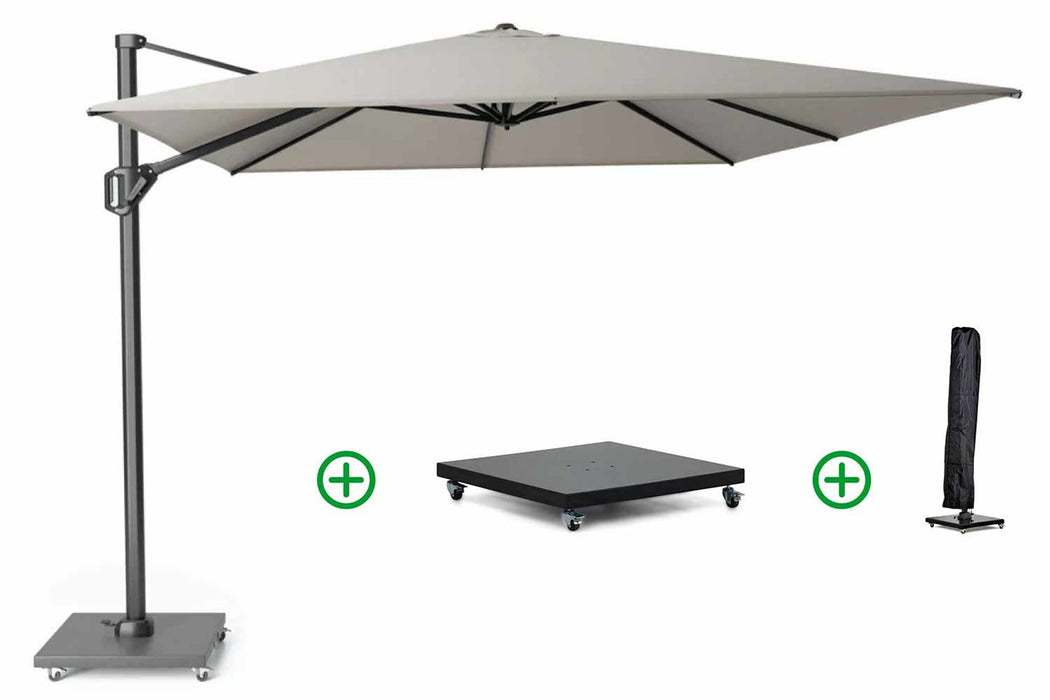 Platinum Challenger zweefparasol 3.5x3.5m T1 premium (incl. voet en hoes) manhattan