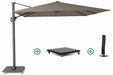 Platinum Challenger zweefparasol 3x3m T2 premium (incl. voet en hoes) havana