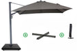 Camello Luna zweefparasol 3x3m S2 Excellent (incl. kruisvoet) Desert (zand/taupe)