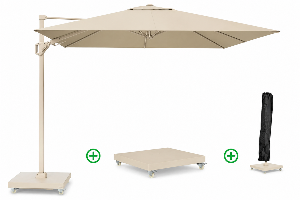 Platinum Challenger zweefparasol 3x3mT2 premium (incl. voet en hoes) champagne