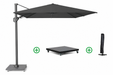 Platinum Challenger zweefparasol 3.5x2.6m T2 premium (incl. voet en hoes) faded black
