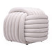 QUVIO Vierkante poef - Geknoopt - 45x45x42 cm - Beige