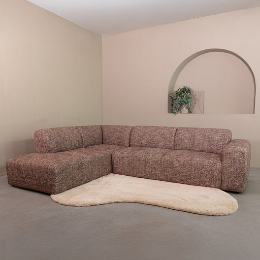 LABEL51 Hoekbank Verona 291cm, Links, Chenille - Cherry Chocolate - ThatLyfeStyle