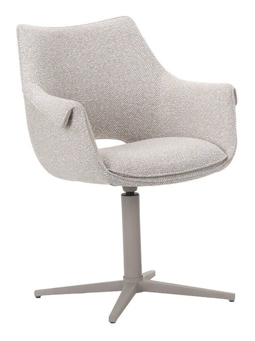 LABEL51 Draaibare Eetkamerstoel Nozomi Bouclé - Naturel/Taupe