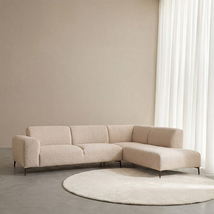 LABEL51 Hoekbank Merido Rechts, 292cm, Velvet - Naturel