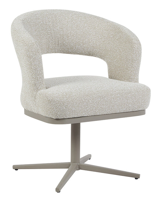 LABEL51 Draaibare Eetkamerstoel Monaco Bouclé - Naturel/Taupe
