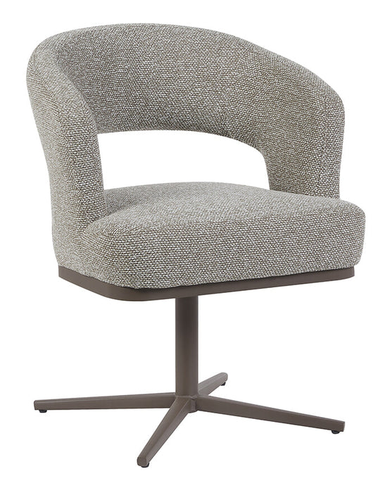 LABEL51 Draaibare Eetkamerstoel Monaco Bouclé - Mushroom/Brons