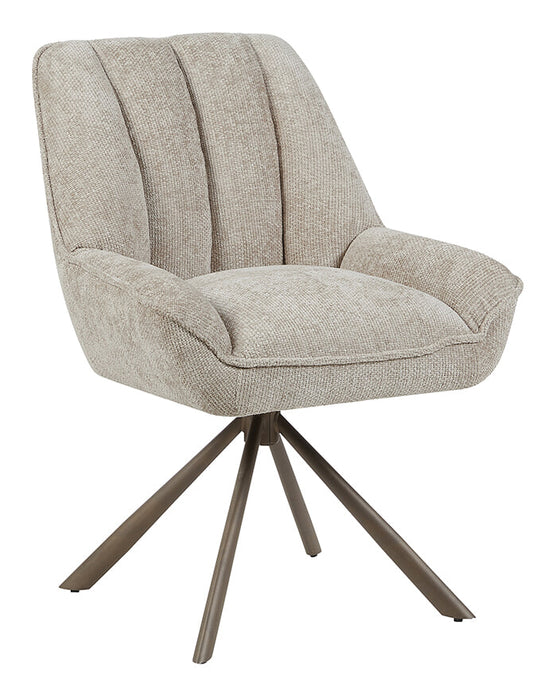 LABEL51 Draaibare Eetkamerstoel Reims Chenille - Naturel/Brons