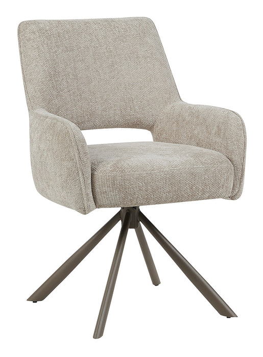 LABEL51 Draaibare Eetkamerstoel Bergerac Chenille - Naturel/Brons