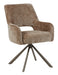LABEL51 Draaibare Eetkamerstoel Bergerac Chenille - Taupe/Brons