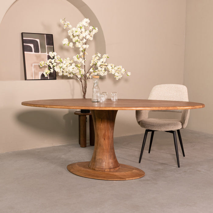 LABEL51 Ovale Eettafel Craft Mangohout, 200 x 100cm - Naturel - Ovaal