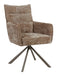 LABEL51 Draaibare Eetkamerstoel Dubai Chenille - Taupe/Brons