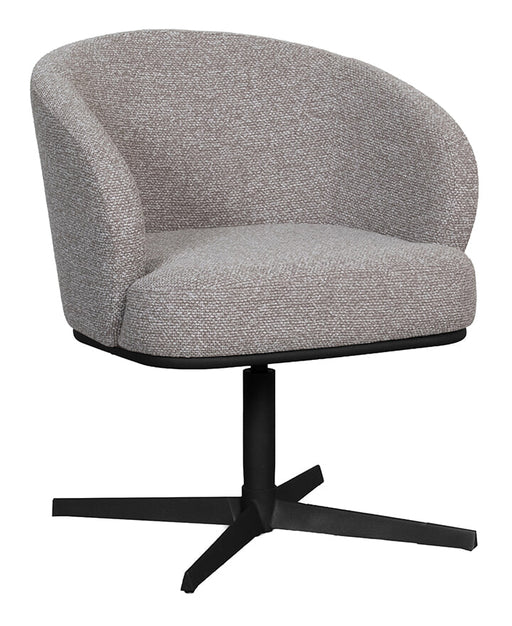 LABEL51 Draaibare Eetkamerstoel Cannes Bouclé - Mushroom/Zwart