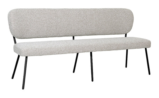 LABEL51 Eetkamerbank Singapore 190cm, Bouclé - Naturel/Zwart