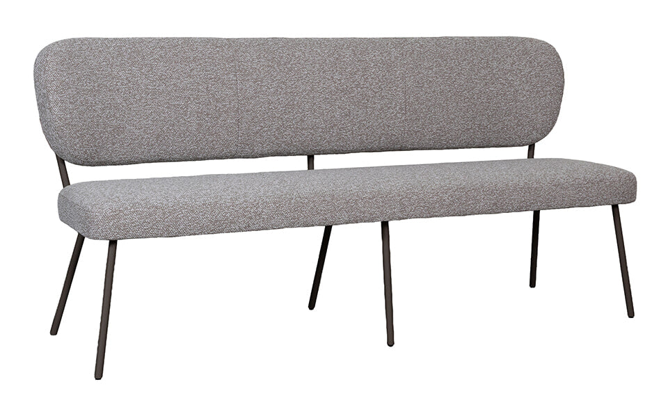 LABEL51 Eetkamerbank Singapore 220cm, Bouclé - Mushroom/Brons