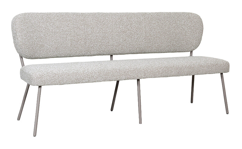 LABEL51 Eetkamerbank Singapore 160cm, Bouclé - Naturel/Taupe