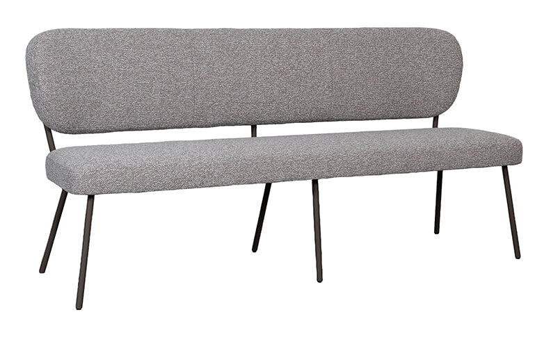 LABEL51 Eetkamerbank Singapore 160cm, Bouclé - Mushroom/Brons