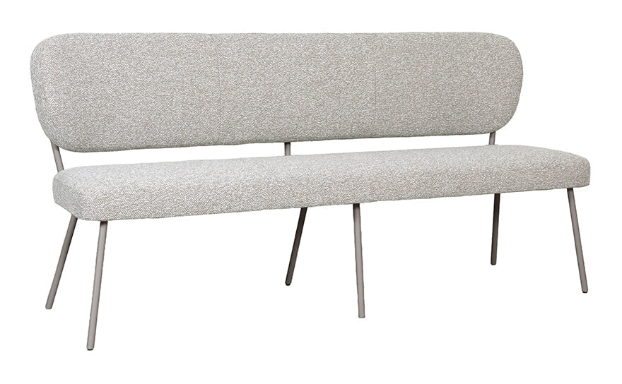 LABEL51 Eetkamerbank Singapore 190cm, Bouclé - Naturel/Taupe